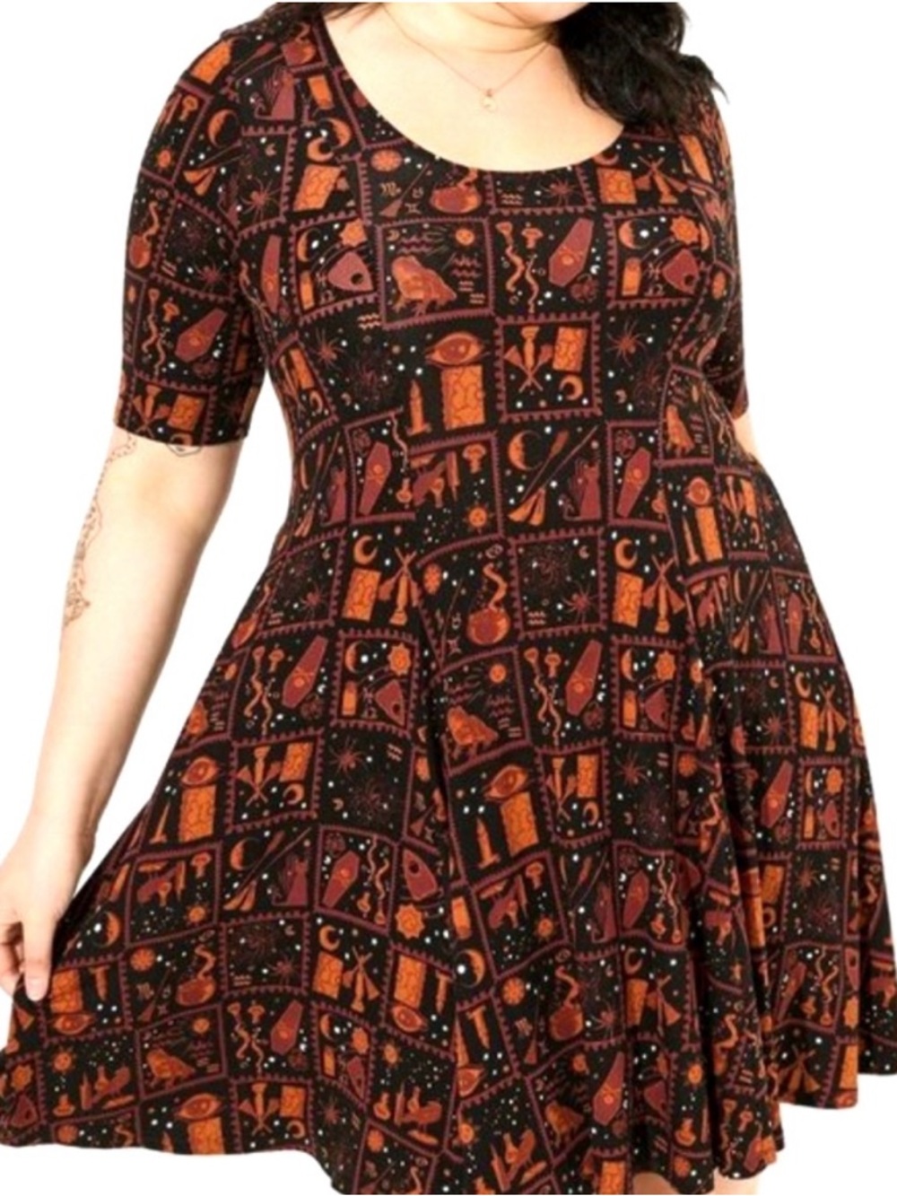 Torrid Disney Hocus Pocus Patterned Fit-and-Flare Dress